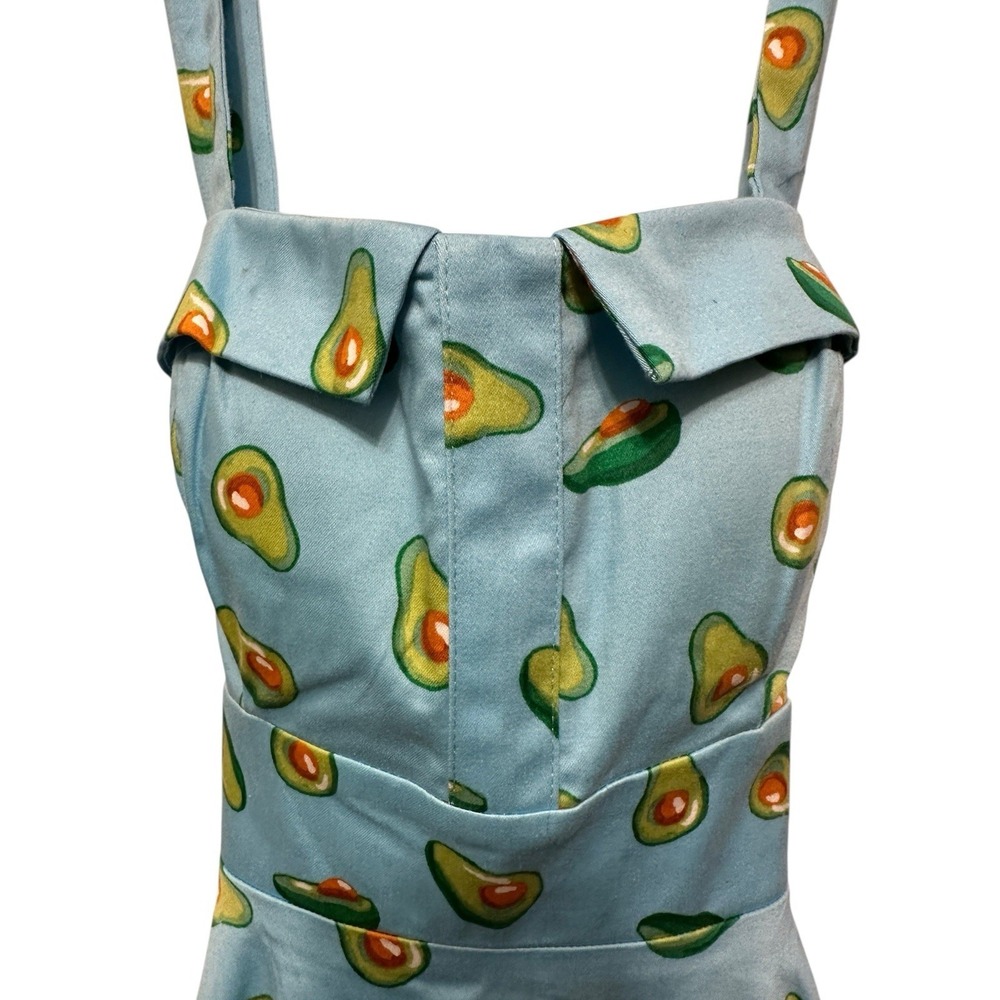 50's Avacado Print Size Small Dress - Picture 2 of 6
